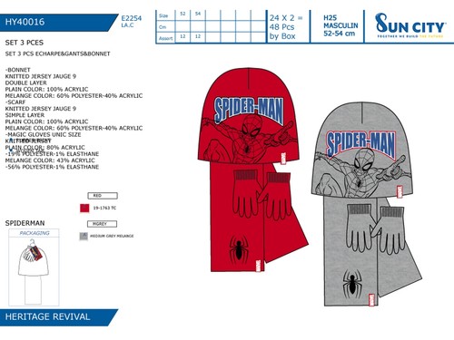 Spiderman cappello guanti - spiderman,